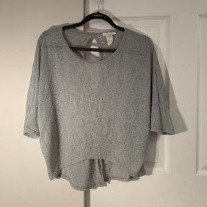 Grey tee with open back